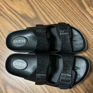 Guess Black Slide Sandals
